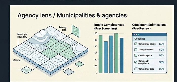 Agency lens — zoning intake completeness and consistent-submission checklist for municipal pre-screening